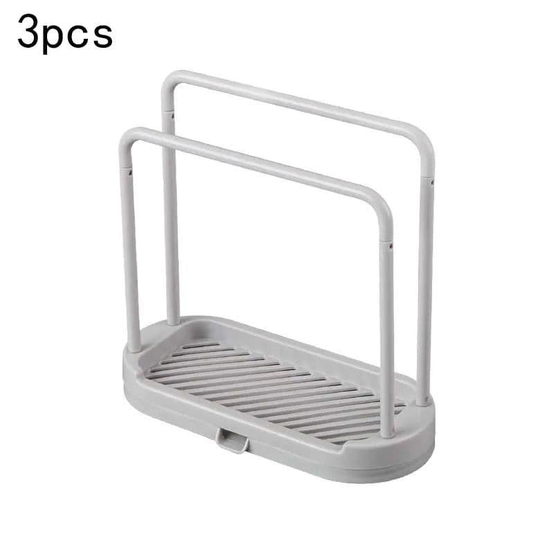 image-Kitchen Rag Drain Stand Kitchen Accessories Sink Drainage Shelf Sink Drain Storage Basket for Sponge Rag Wire Ball 1/2/3PCS