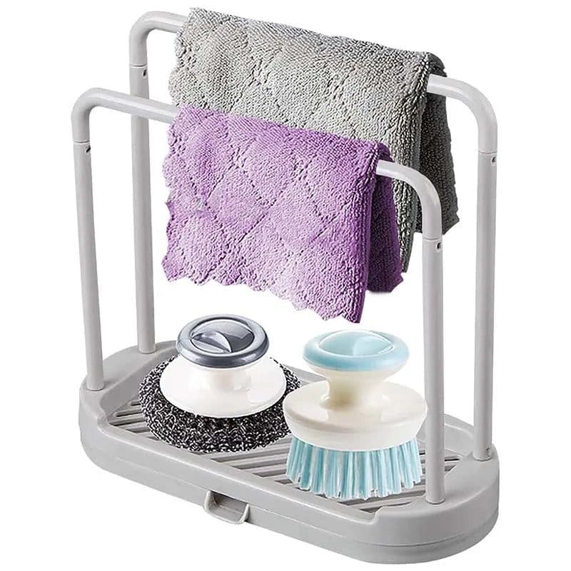 image-Kitchen Rag Drain Stand Kitchen Accessories Sink Drainage Shelf Sink Drain Storage Basket for Sponge Rag Wire Ball 1/2/3PCS