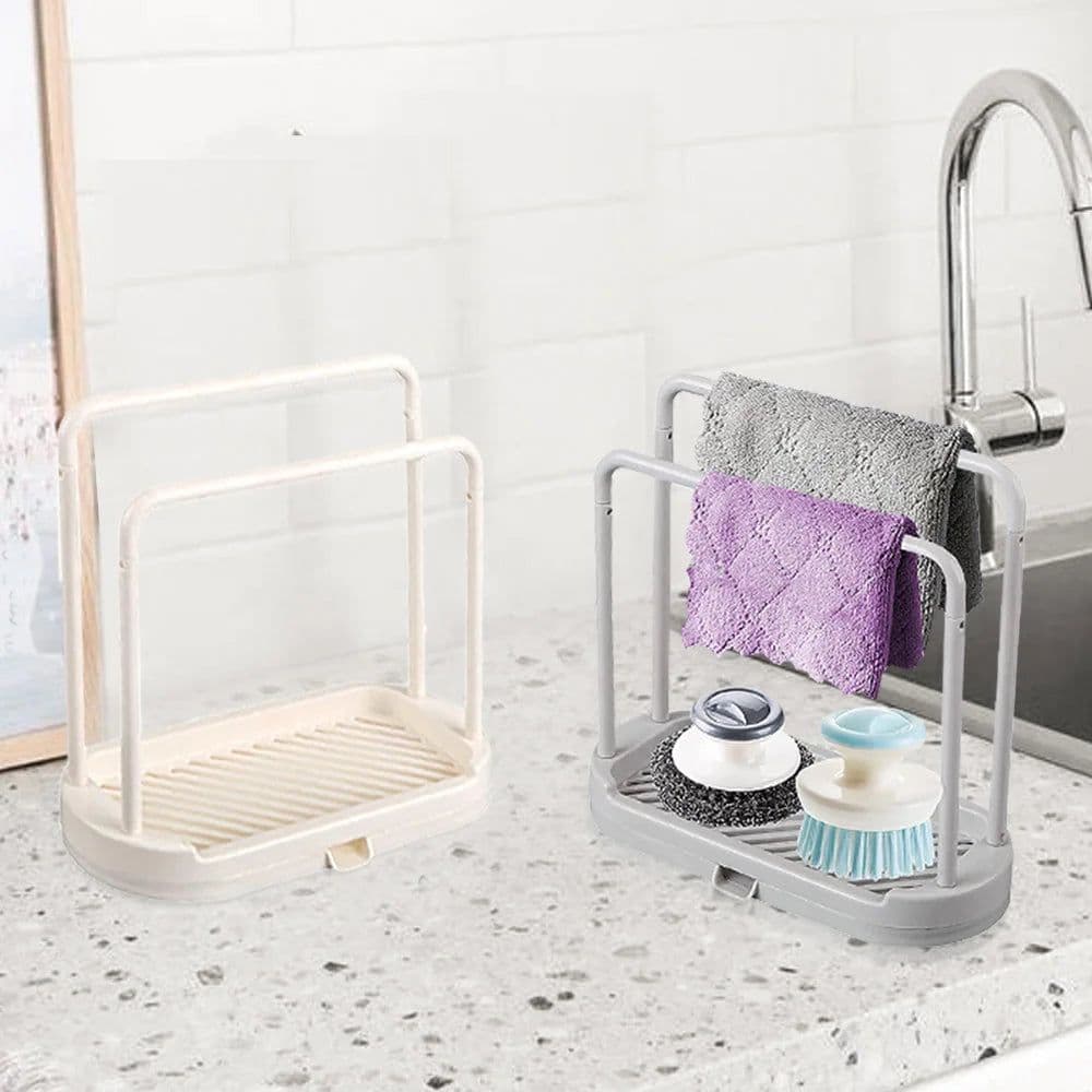 image-Kitchen Rag Drain Stand Kitchen Accessories Sink Drainage Shelf Sink Drain Storage Basket for Sponge Rag Wire Ball 1/2/3PCS