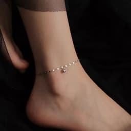 image-Minimalist Silver Color Anklet Bracelet On The Leg Fashion Beads Girls Anklets Barefoot For Women Leg Chain Beach Foot Jewel