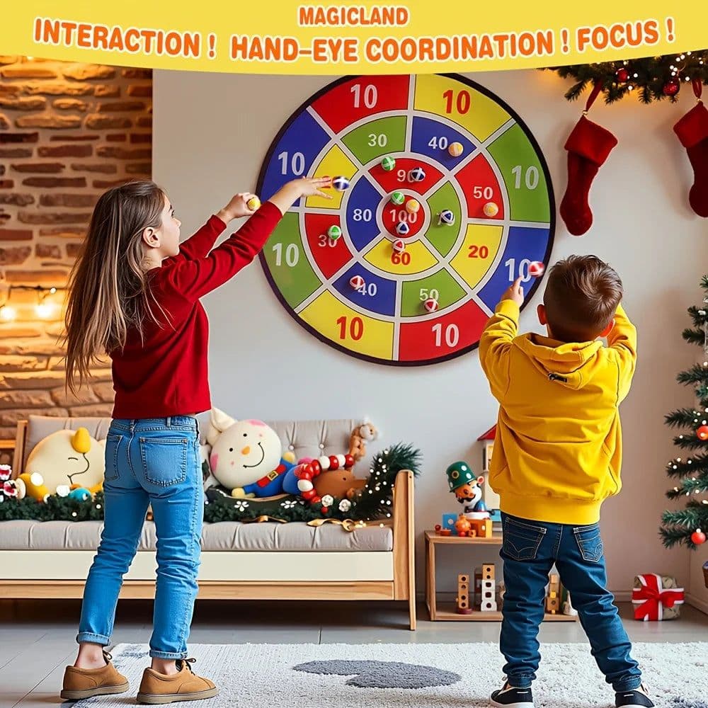 image-Montessori Throw Sport Slingshot Target Sticky Ball Dartboard Basketball Board Games Educational Children's Outdoor Game Toy