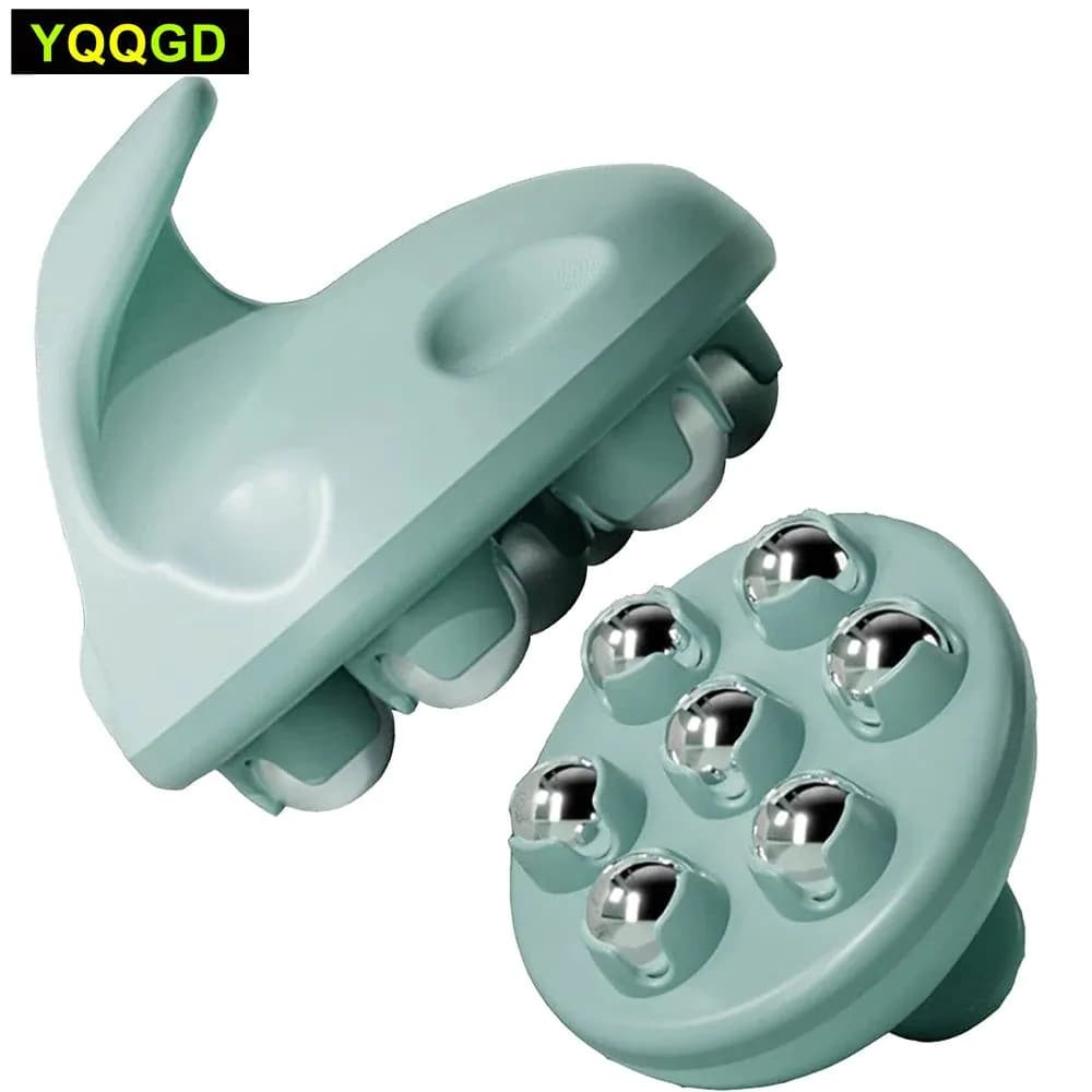 image-Hand Roller Massager for Cellulite Massage,Deep Tissue Massage Ball for Back,Neck,Foot,Shoulder,with 7 360-degree Metal Roller