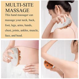 image-Hand Roller Massager for Cellulite Massage,Deep Tissue Massage Ball for Back,Neck,Foot,Shoulder,with 7 360-degree Metal Roller