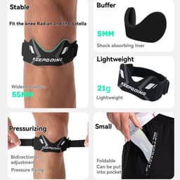 image-GTUBIKE 1PCS Patella Band Protection Kneecap Knee Tendon Support Strape Brace Adjustable Absorption Compression Pad Basketball