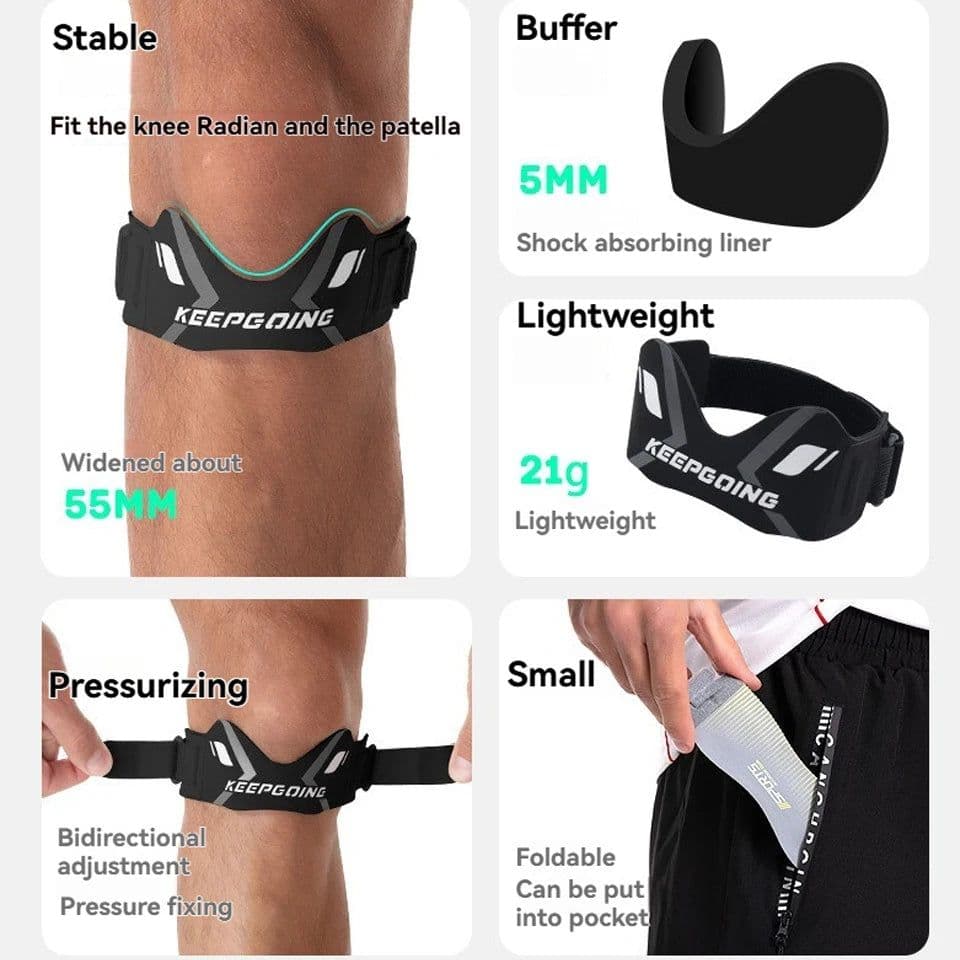 image-GTUBIKE 1PCS Patella Band Protection Kneecap Knee Tendon Support Strape Brace Adjustable Absorption Compression Pad Basketball