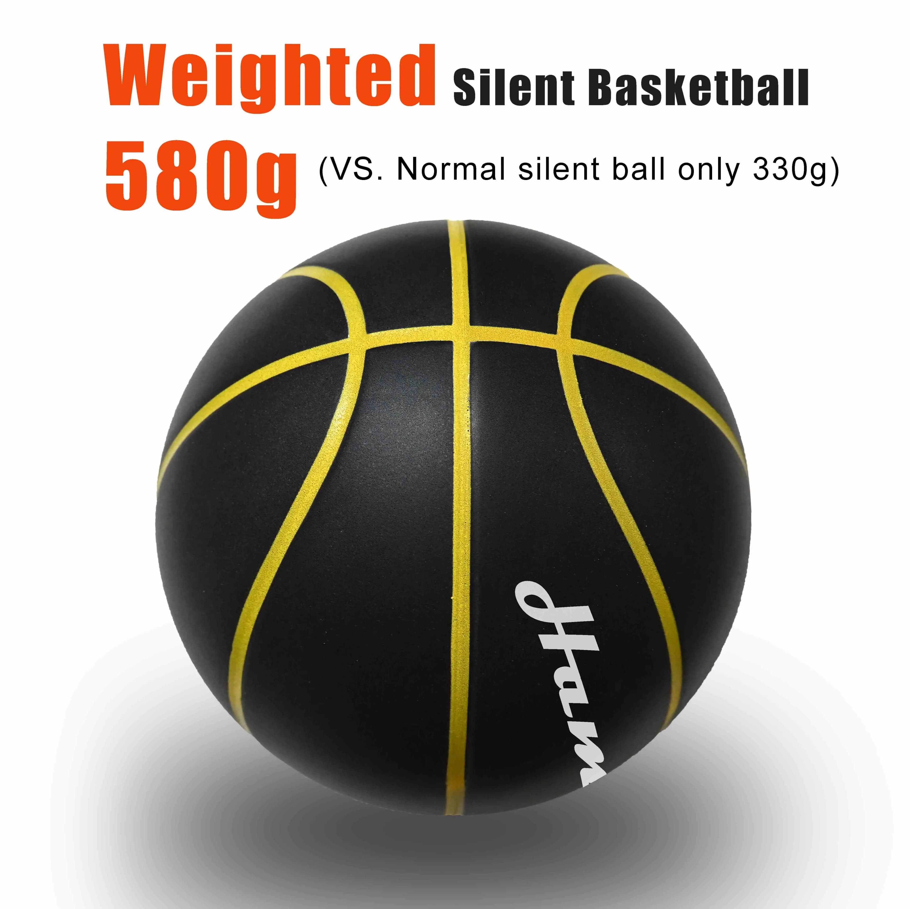 image-580G Silent Basketball Noiseless Dribble Indoor Size 7- 29.5inch PU Foam Airless Basketball Quiet Bounce 90% of Real Basketball