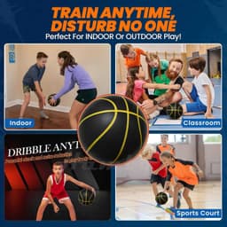 image-580G Silent Basketball Noiseless Dribble Indoor Size 7- 29.5inch PU Foam Airless Basketball Quiet Bounce 90% of Real Basketball