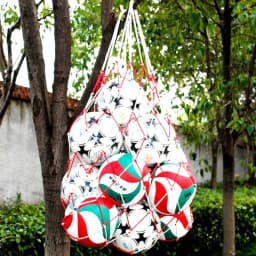 image-1/2pcs Portable Carry Net Bag Balls Volleyball Outdoor Durable Standard Nylon Thread Soccer Basketball Hoop Mesh Net