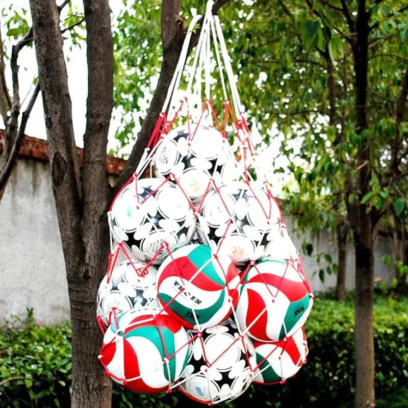 image-1/2pcs Portable Carry Net Bag Balls Volleyball Outdoor Durable Standard Nylon Thread Soccer Basketball Hoop Mesh Net