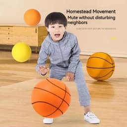 image-Foam Basketball Kids Silent Basketball Bouncing Mute Silent Ball Bounce Squeezable Mute Bouncing Basketball
