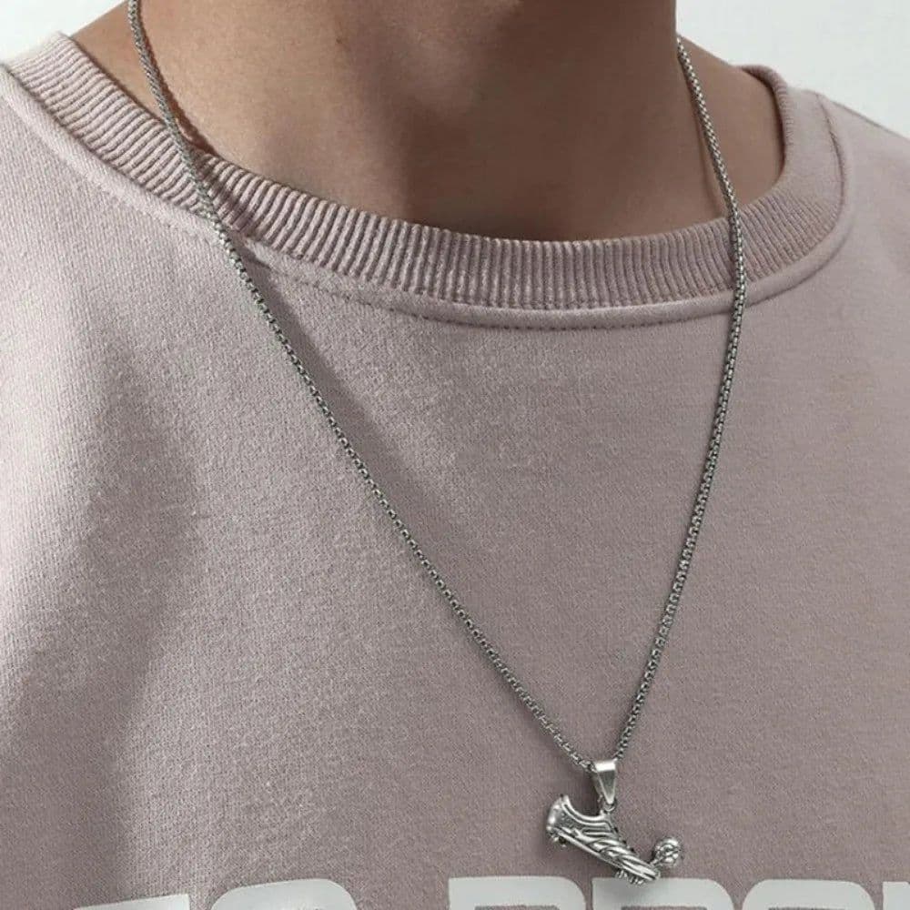 image-Sports shoes, football necklace jewelry, men's necklace pendant
