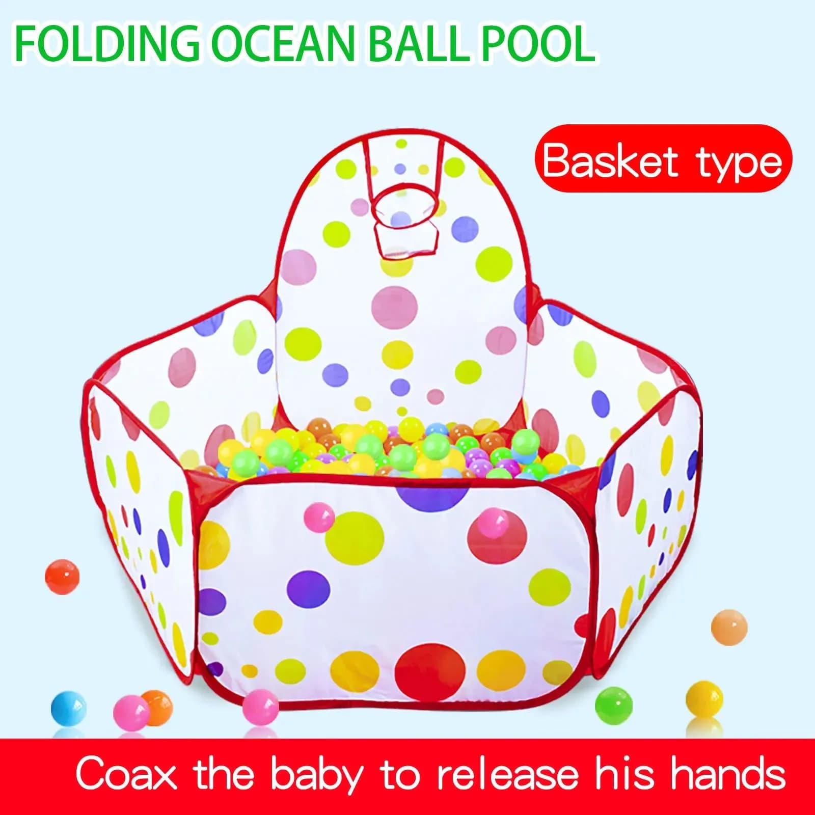 image-Children's ocean ball pool with basketball basket Bobo pool toy 0.9M (excluding ball)