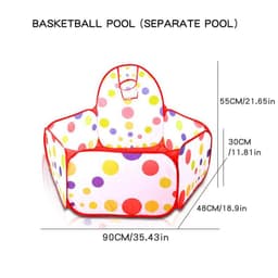 image-Children's ocean ball pool with basketball basket Bobo pool toy 0.9M (excluding ball)