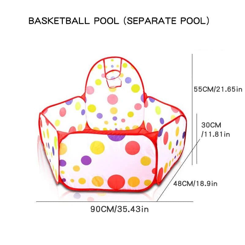 image-Children's ocean ball pool with basketball basket Bobo pool toy 0.9M (excluding ball)