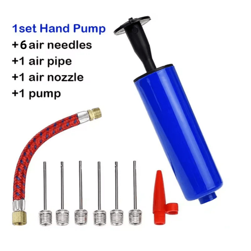 image-Flexible Hose Ball Pump Hand Pump Inflator Portable Basketball Pump Football Inflating with Pump Volleyball Hose Push Air