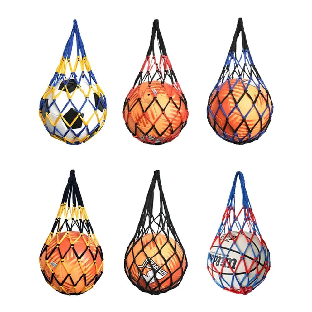 image-Sports Ball Holder Youth Football Self Trainer Football Net Bag Sports Mesh Equipment for Carrying Basketball Volleyball Soccer