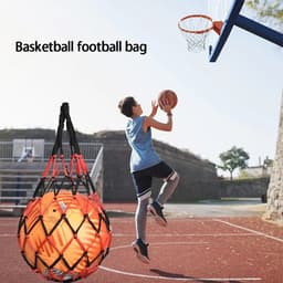 image-Sports Ball Holder Youth Football Self Trainer Football Net Bag Sports Mesh Equipment for Carrying Basketball Volleyball Soccer