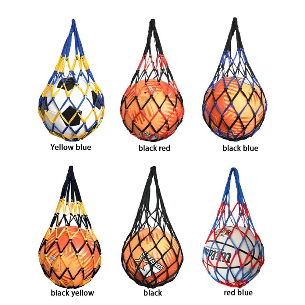 image-Sports Ball Holder Youth Football Self Trainer Football Net Bag Sports Mesh Equipment for Carrying Basketball Volleyball Soccer