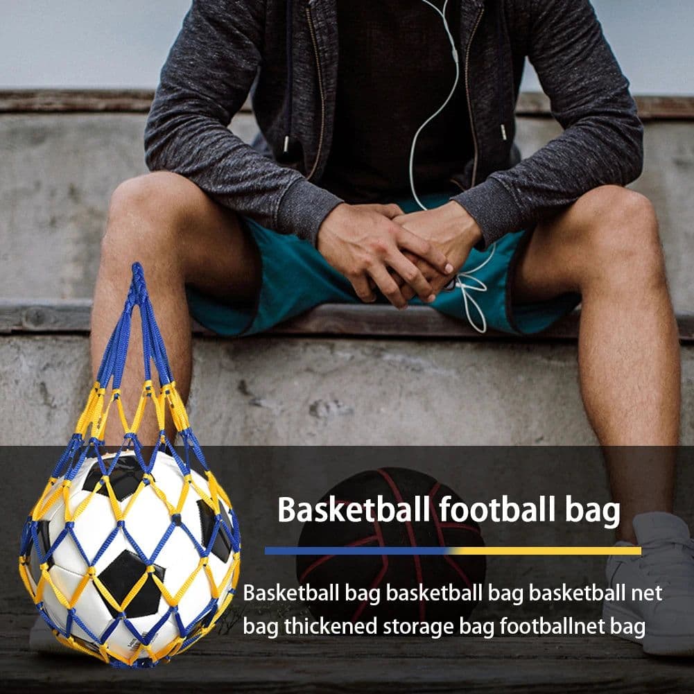 image-Sports Ball Holder Youth Football Self Trainer Football Net Bag Sports Mesh Equipment for Carrying Basketball Volleyball Soccer