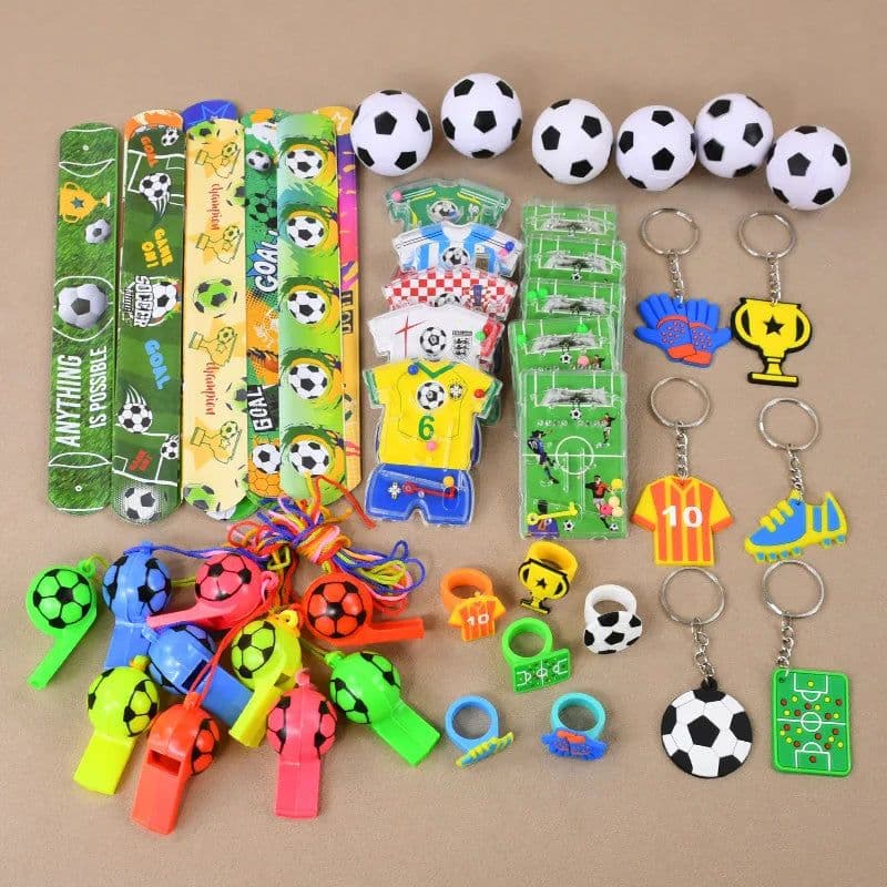 image-Soccer Party Favors Football Theme Bracelets Keychain Pin Ball Maze Game Toys Kids Birthday Party Pinata Fillers Christmas Gift