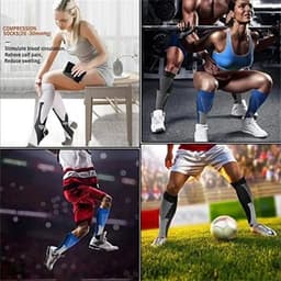 image-Running Men Women Compression Socks For Football Anti Fatigue Pain Relief 20-30 mmhg Black Compression Socks Fit For Sport Socks