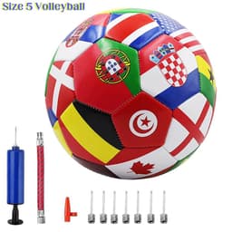image-Flag Printed Soccer Ball Official Size 5 Soccer Match Ball Outdoor Match Game Football Pvc 2.7Thickened Team Training Footy Ball