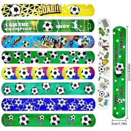 image-12/24/36Pcs Pack Football Pattern Slap Bracelets Birthday Party Favors Football Carnival Gifts Classroom Prize Giveaways Fillers