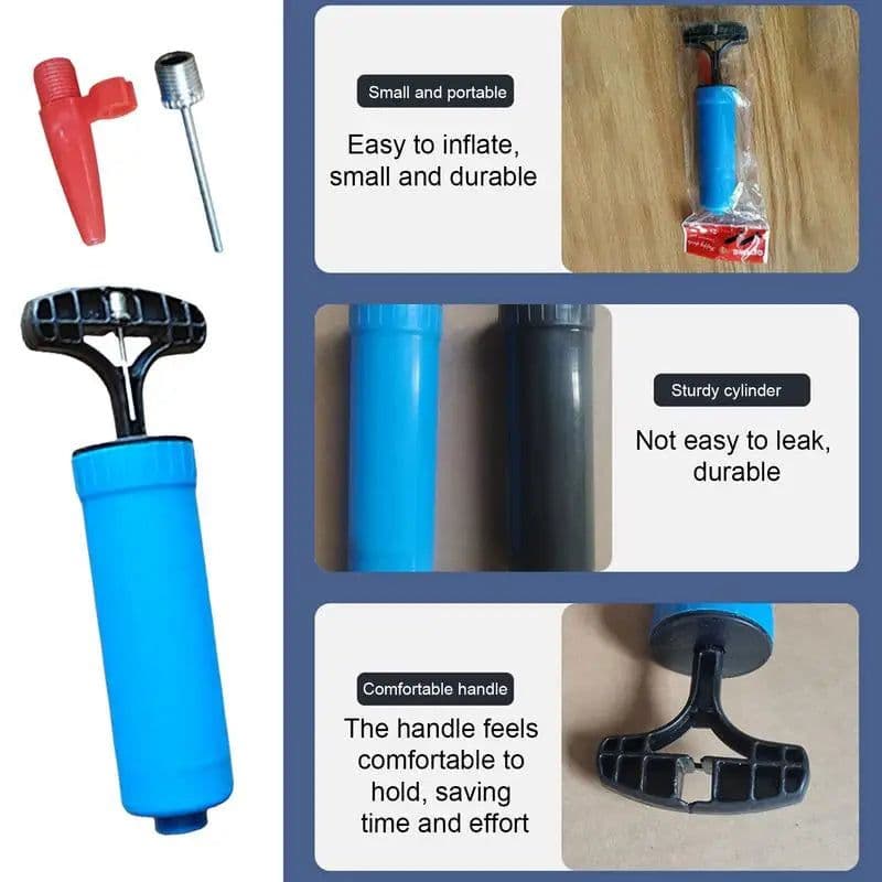 image-Ball Pump Set Flexible Hose Volleyball Football Basketball With Needle Sports Ball Hand Air Pump Durable Balloon Ball Inflator
