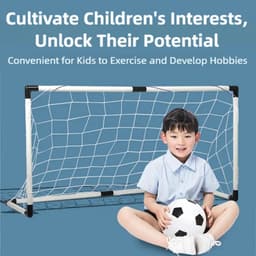 image-New Football Goal Sports Toy Foldable Children's Football Gate with Pump & Ball Portable Soccer Goal Outdoor Football Training