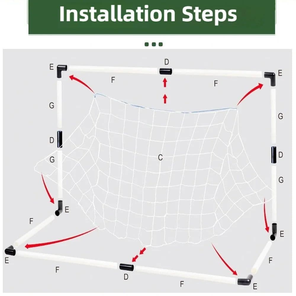 image-New Football Goal Sports Toy Foldable Children's Football Gate with Pump & Ball Portable Soccer Goal Outdoor Football Training