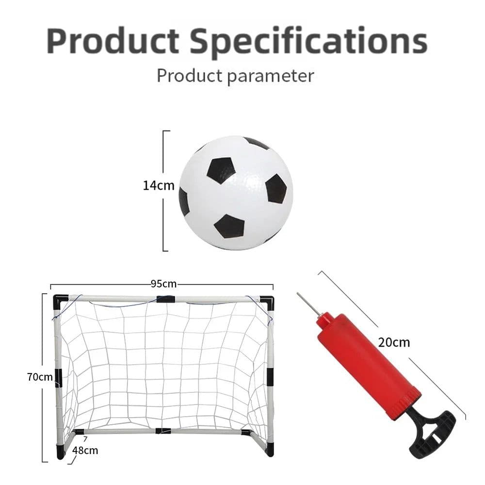 image-New Football Goal Sports Toy Foldable Children's Football Gate with Pump & Ball Portable Soccer Goal Outdoor Football Training