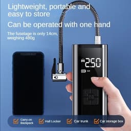 image-EAFC Portable Tire Inflator Rechargeable Electric Inflator For Car Bicycle Digital Air Compressor Football Ball Inflator Pump