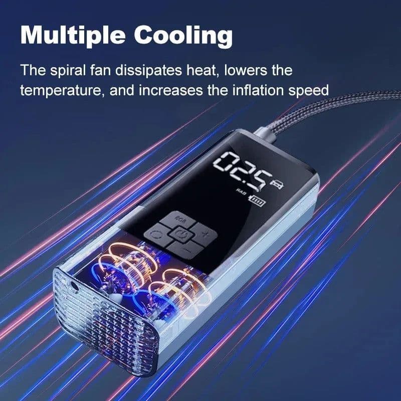 image-EAFC Portable Tire Inflator Rechargeable Electric Inflator For Car Bicycle Digital Air Compressor Football Ball Inflator Pump