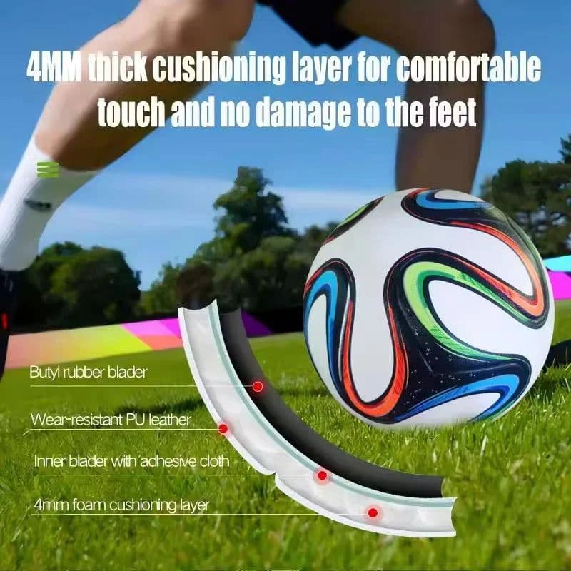 image-Football for Men and Women 2014 Match Size 5 Pu Adult Futebol Outdoor Sports Training Ball Professional Thickened Team Soccer