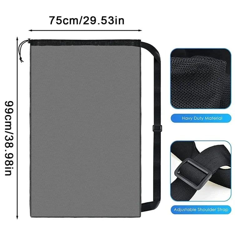 image-Mesh Soccer Ball Bag Extra Large Drawstring Basketball Storage Bag With Zipper Pocket Volleyball Football Net Pack Gym Bags