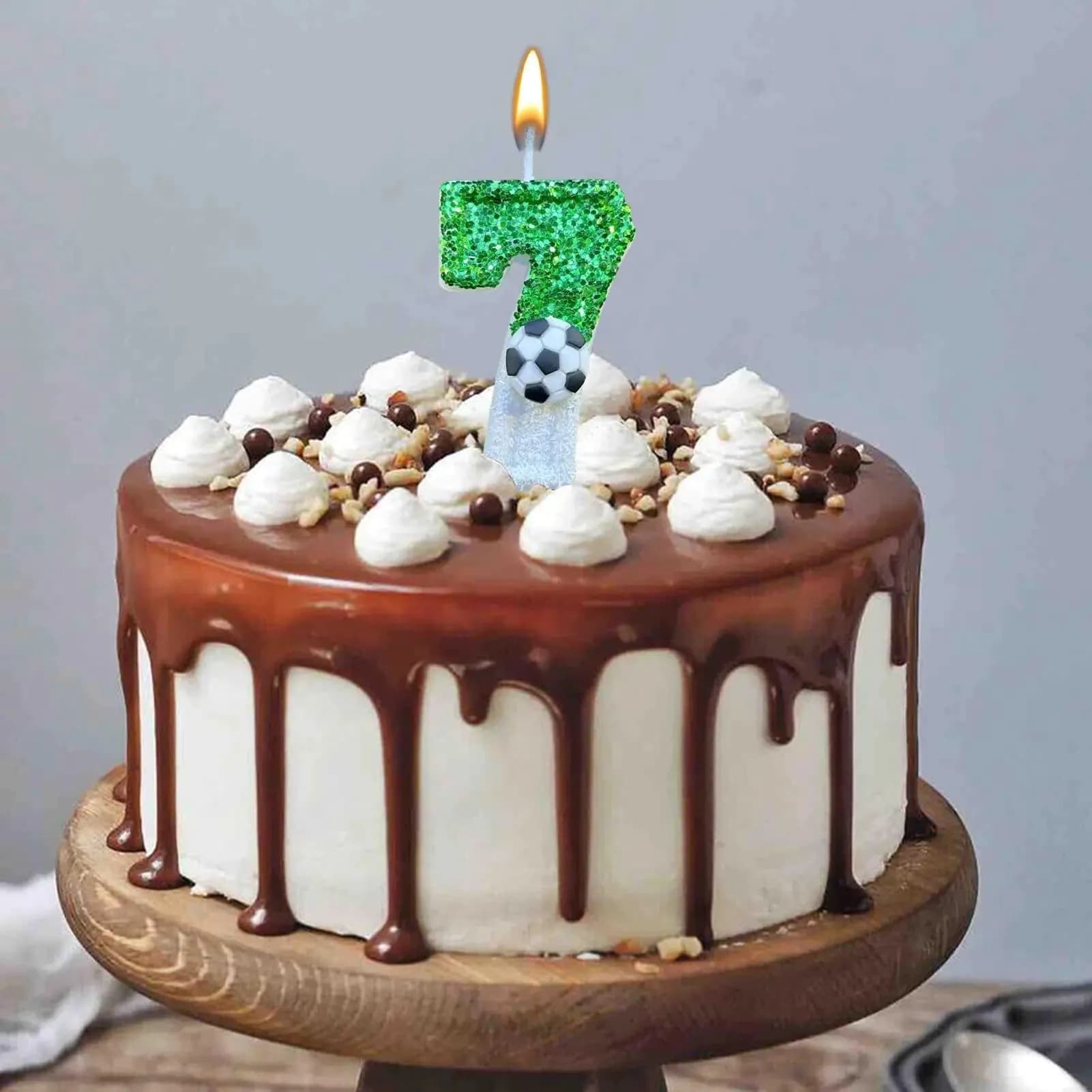 image-Football Birthday Number Candles, Candle Numbers for Cakes, Decorative Number Candles, Cake Topper Decoration for Birthday