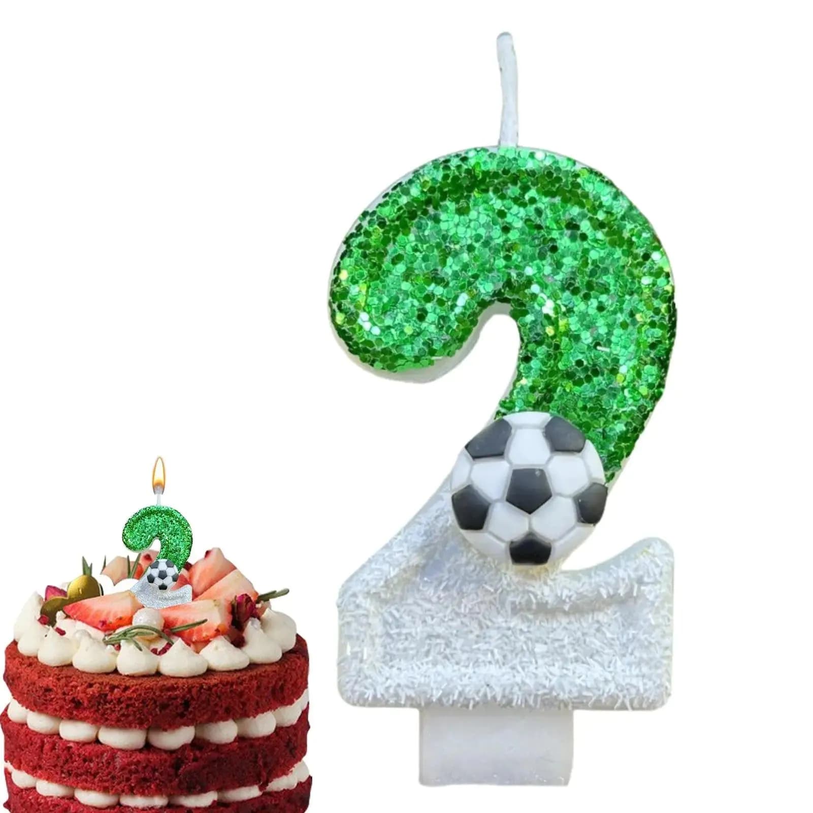 image-Football Birthday Number Candles, Candle Numbers for Cakes, Decorative Number Candles, Cake Topper Decoration for Birthday