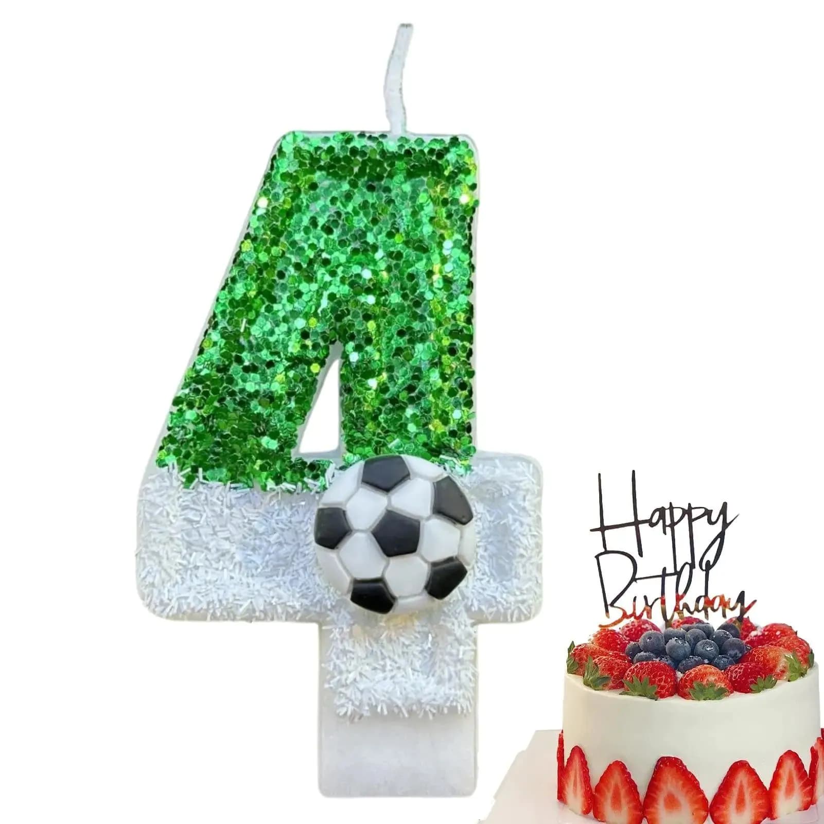 image-Football Birthday Number Candles, Candle Numbers for Cakes, Decorative Number Candles, Cake Topper Decoration for Birthday