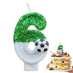 image-Football Birthday Number Candles, Candle Numbers for Cakes, Decorative Number Candles, Cake Topper Decoration for Birthday