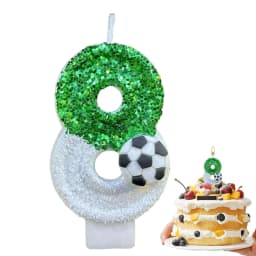 image-Football Birthday Number Candles, Candle Numbers for Cakes, Decorative Number Candles, Cake Topper Decoration for Birthday