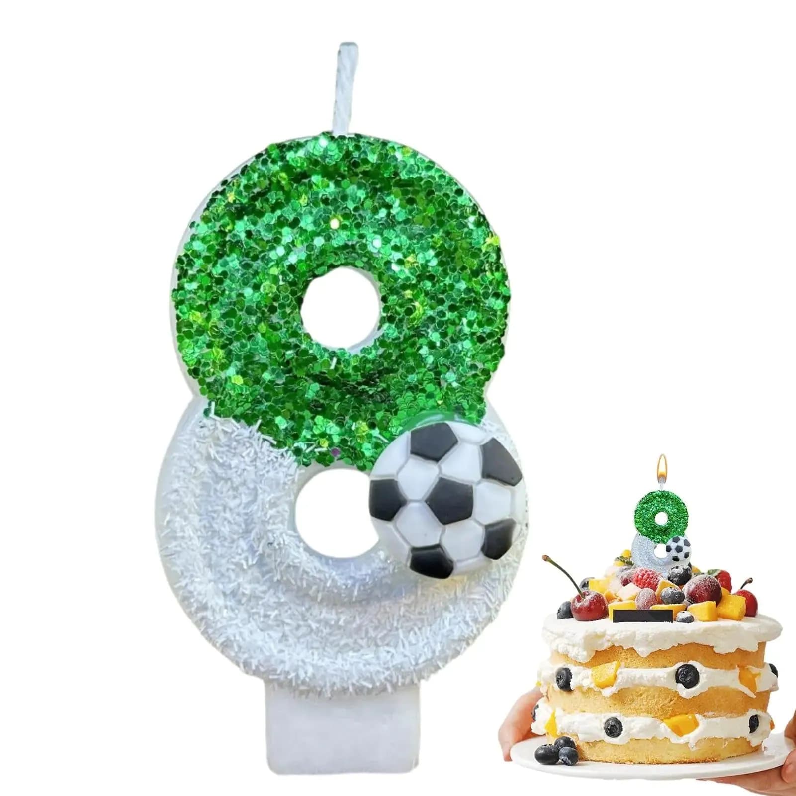 image-Football Birthday Number Candles, Candle Numbers for Cakes, Decorative Number Candles, Cake Topper Decoration for Birthday