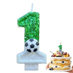 image-Football Birthday Number Candles, Candle Numbers for Cakes, Decorative Number Candles, Cake Topper Decoration for Birthday