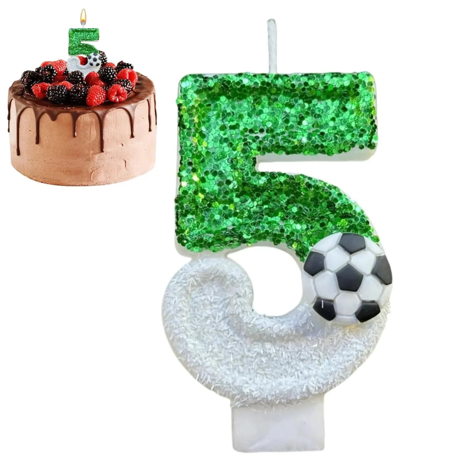 image-Football Birthday Number Candles, Candle Numbers for Cakes, Decorative Number Candles, Cake Topper Decoration for Birthday