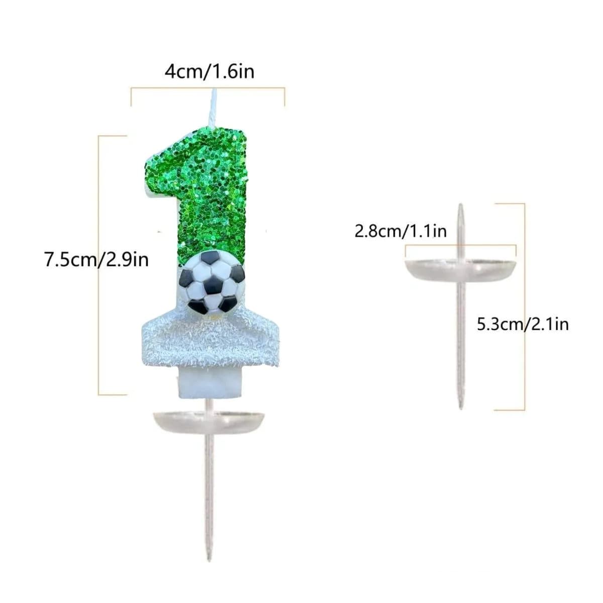 image-Football Birthday Number Candles, Candle Numbers for Cakes, Decorative Number Candles, Cake Topper Decoration for Birthday