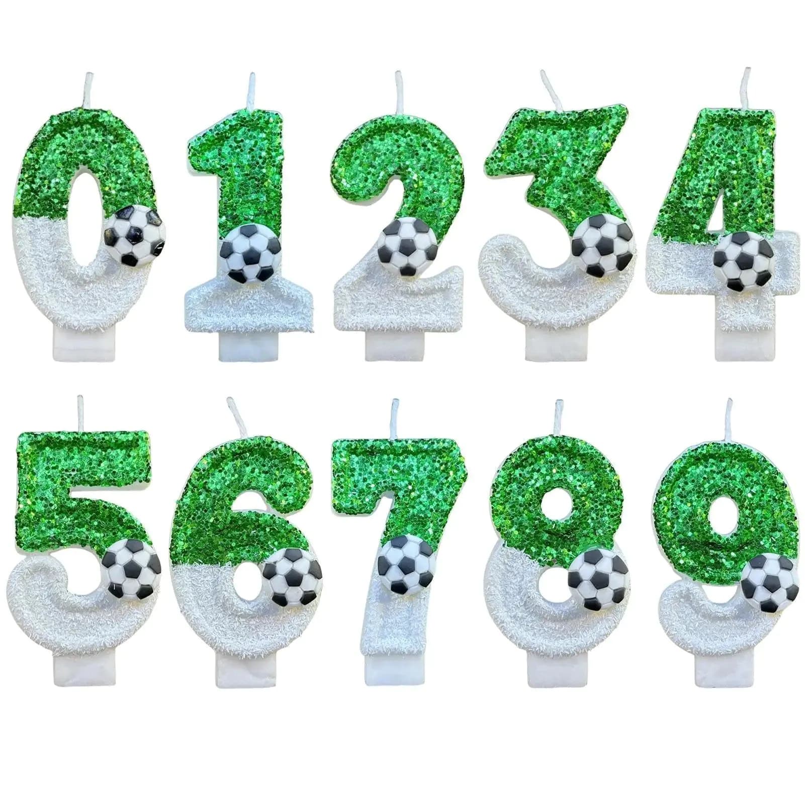 image-Football Birthday Number Candles, Candle Numbers for Cakes, Decorative Number Candles, Cake Topper Decoration for Birthday