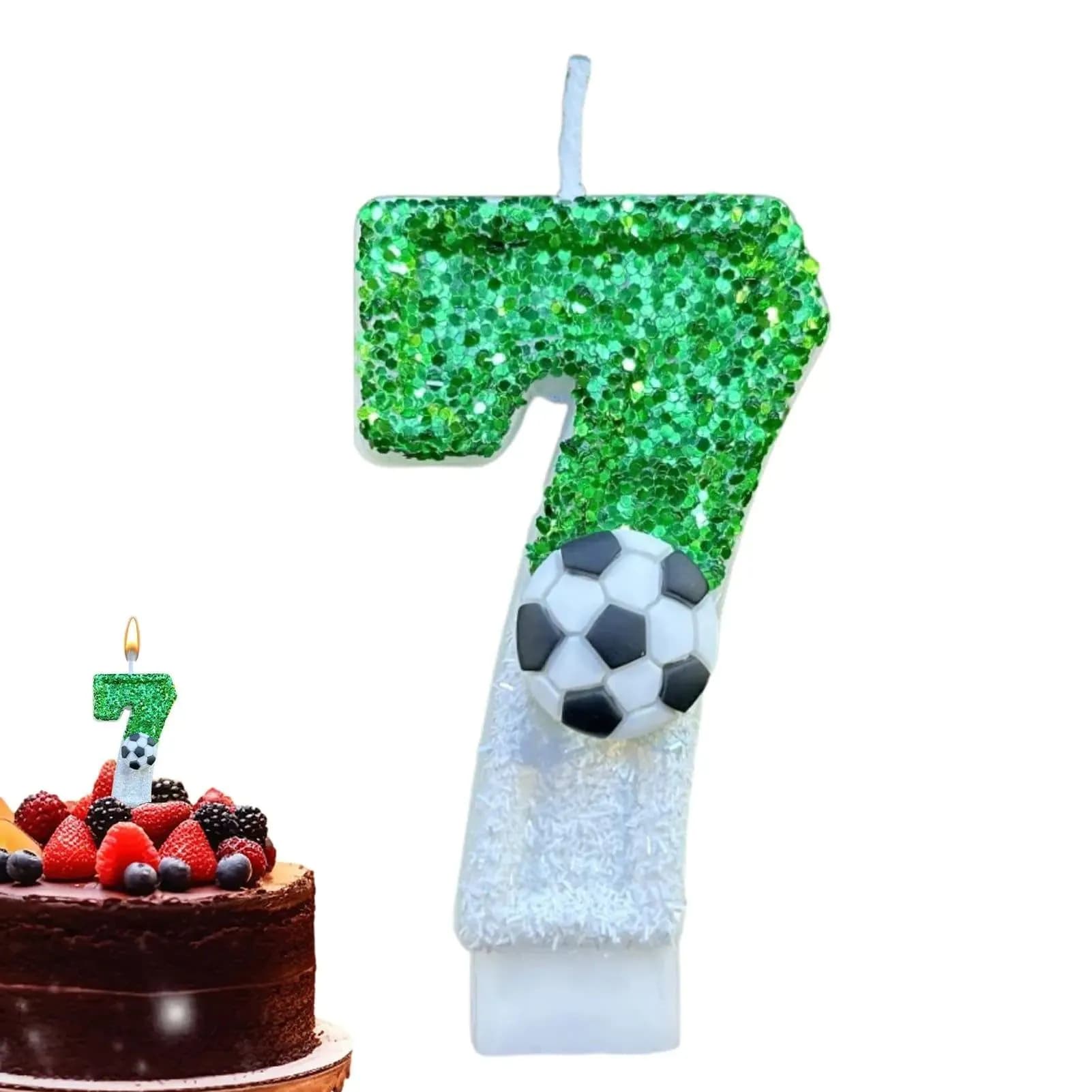 image-Football Birthday Number Candles, Candle Numbers for Cakes, Decorative Number Candles, Cake Topper Decoration for Birthday
