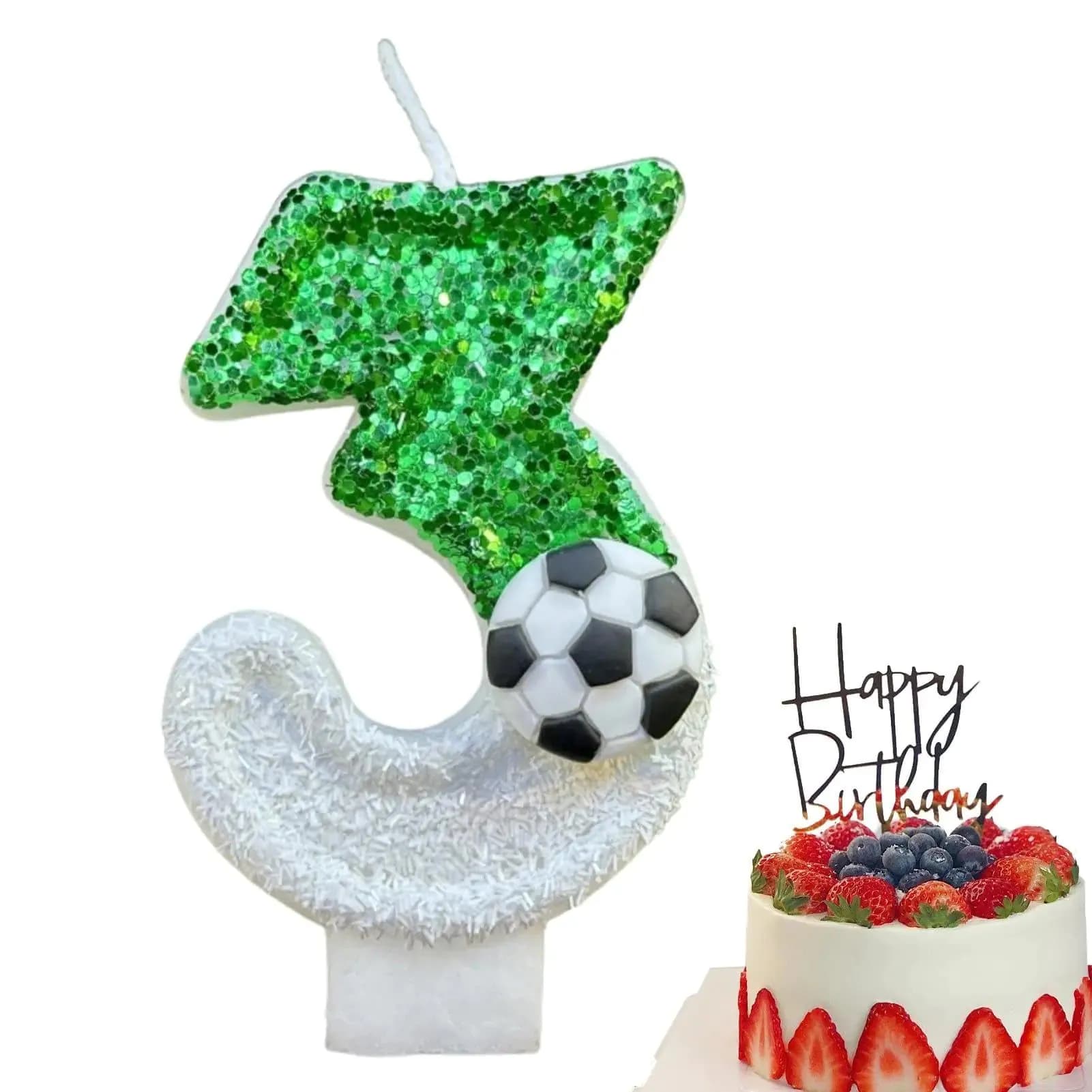 image-Football Birthday Number Candles, Candle Numbers for Cakes, Decorative Number Candles, Cake Topper Decoration for Birthday