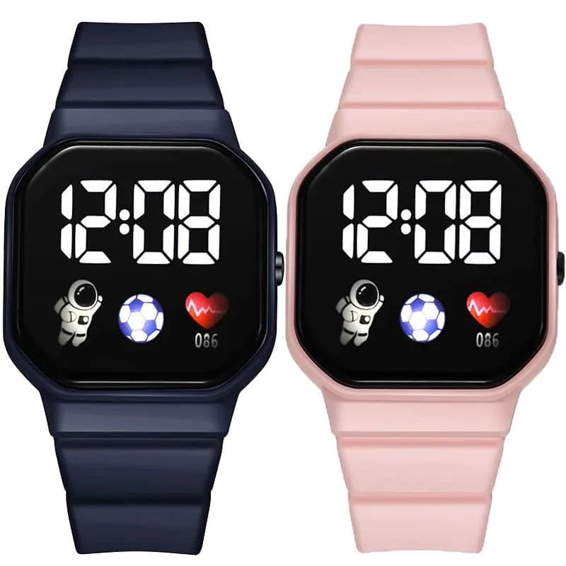 image-Kids Watch Sport LED Digital Watches Football Silicone Strap Waterproof Electronic Wristwatch for Children Boys Girls Gifts