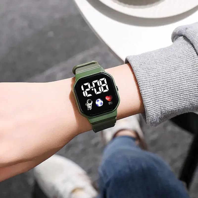 image-Kids Watch Sport LED Digital Watches Football Silicone Strap Waterproof Electronic Wristwatch for Children Boys Girls Gifts