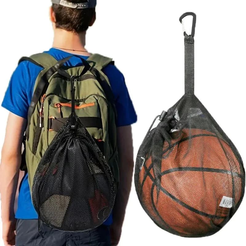 image-Portable Drawstring Basketball Backpack Mesh Bag Football Soccer Volleyball Ball Storage Bags Outdoor Sports Cycling Equipment